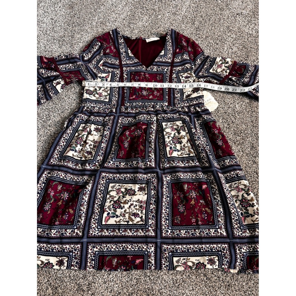 Altar'd State Floral Print Mini Dress‎ Long Bell Sleeve Bohemian Boho Small - Picture 7 of 11